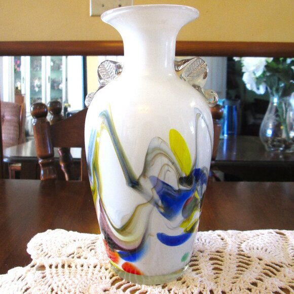 Vintage Art glass "Snowflake" series by Dalian Glass Co. circa 1960s - Picture 3 of 6